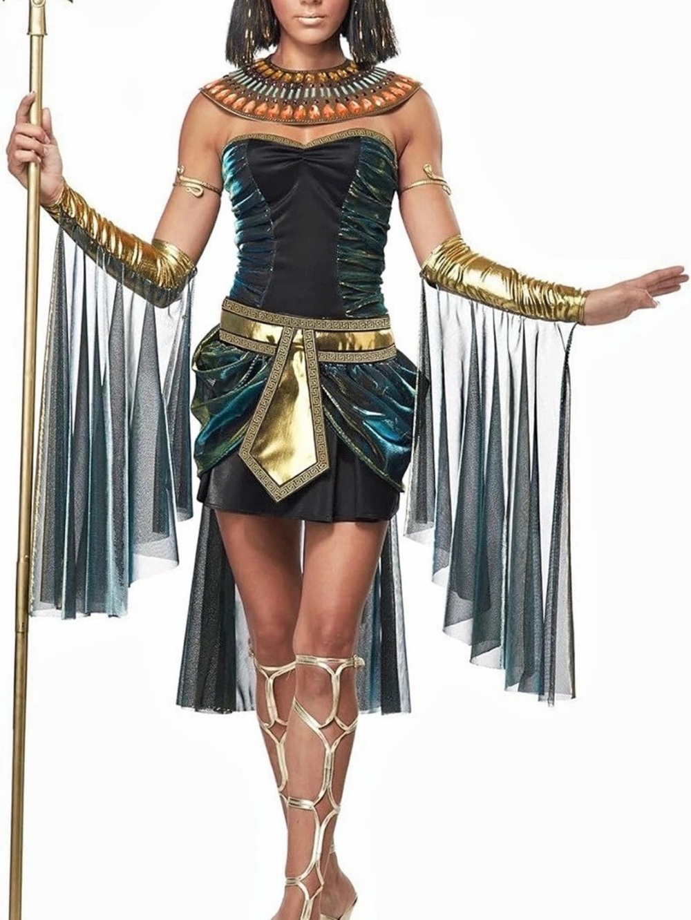 California Costumes Cleopatra Costume Black Gold NWT